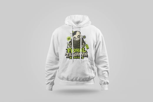 Hoodie — Floral Tie Guan Yin